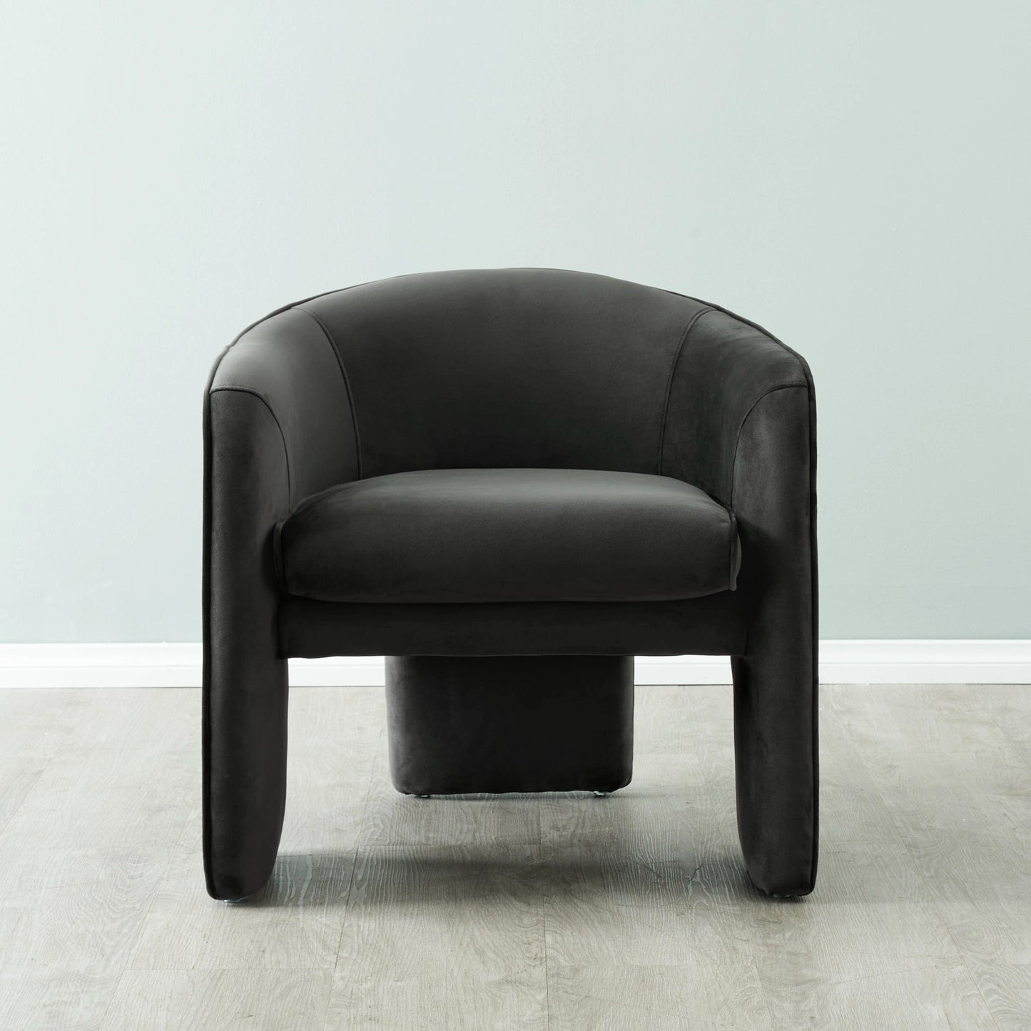 Mid-Century Modern Premium Velvet Armchair Charcoal