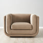 Transitional Premium Occasional Chair Beige Velvet