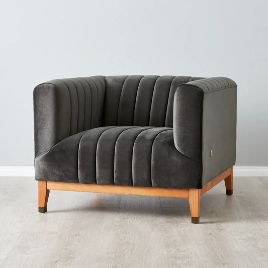 Charcoal Velvet Occasional Chair