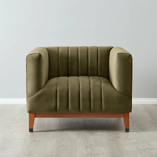 Olive Green Velvet Occasional Chair