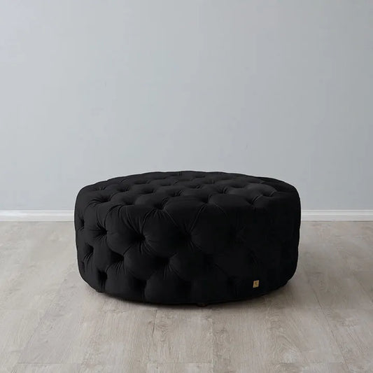 Luxurious Black Velvet Ottoman