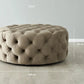 Luxurious Beige Velvet Ottoman