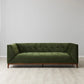 3 Seater Modern Fabric Sofa Forest Green