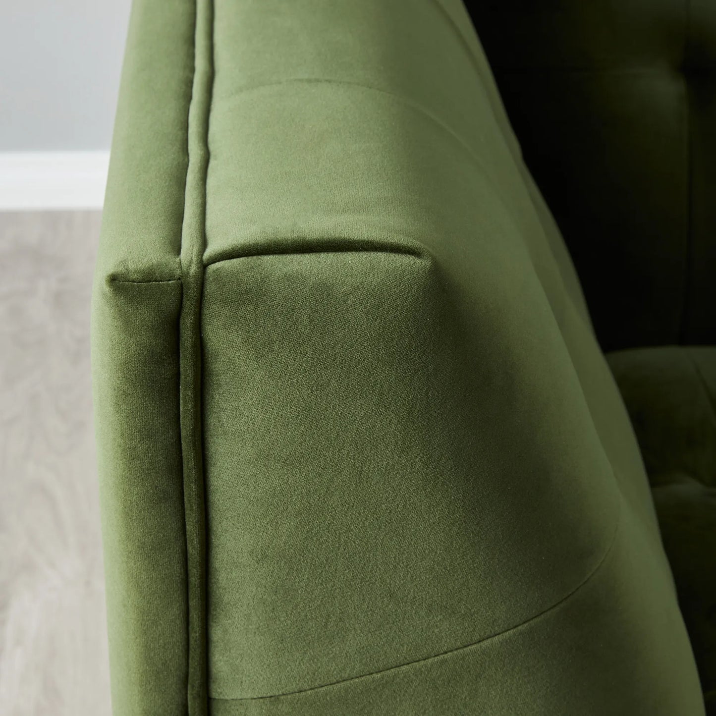 3 Seater Modern Fabric Sofa Forest Green