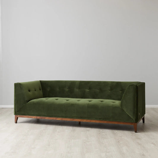 3 Seater Modern Fabric Sofa Forest Green