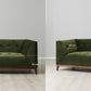 3 Seater Modern Fabric Sofa Forest Green