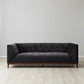 3 Seater Modern Fabric Sofa Black