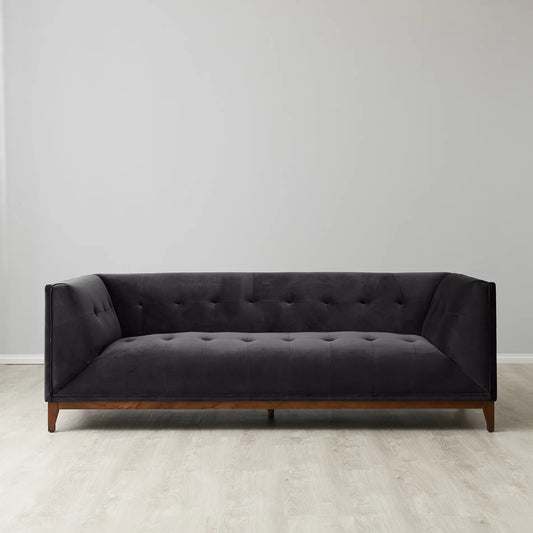 3 Seater Modern Fabric Sofa Black