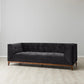 3 Seater Modern Fabric Sofa Black