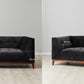 3 Seater Modern Fabric Sofa Black