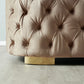 Luxurious Beige Velvet 3-Seater Sofa - Gold Legs