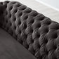 Luxurious Charcoal Velvet 3 Seater Sofa - Black Nickel Legs