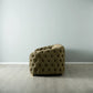 Luxurious Olive Green Velvet 3-Seater Sofa Gold Legs