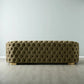 Luxurious Olive Green Velvet 3-Seater Sofa Gold Legs