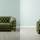 Luxurious Olive Green Velvet 3-Seater Sofa Gold Legs