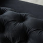 Luxurious Black Velvet 3-Seater Sofa - Black Nickel Legs