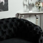 Luxurious Black Velvet 3-Seater Sofa - Black Nickel Legs