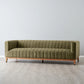 Olive Green Velvet 3-Seater Sofa