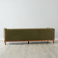 Olive Green Velvet 3-Seater Sofa