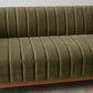 Olive Green Velvet 3-Seater Sofa