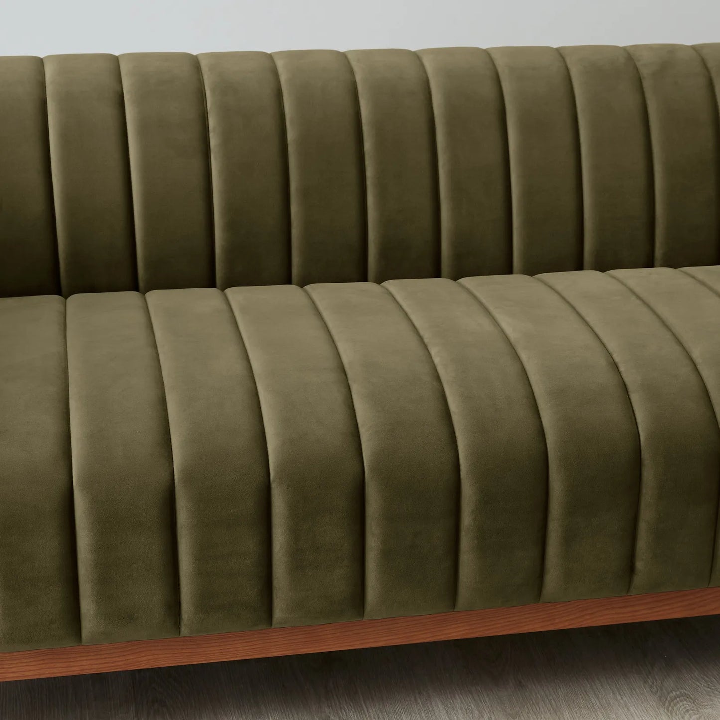 Olive Green Velvet 3-Seater Sofa