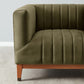 Olive Green Velvet 3-Seater Sofa