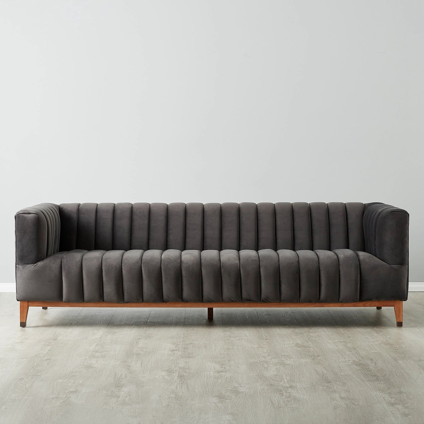 Charcoal Velvet 3-Seater Sofa