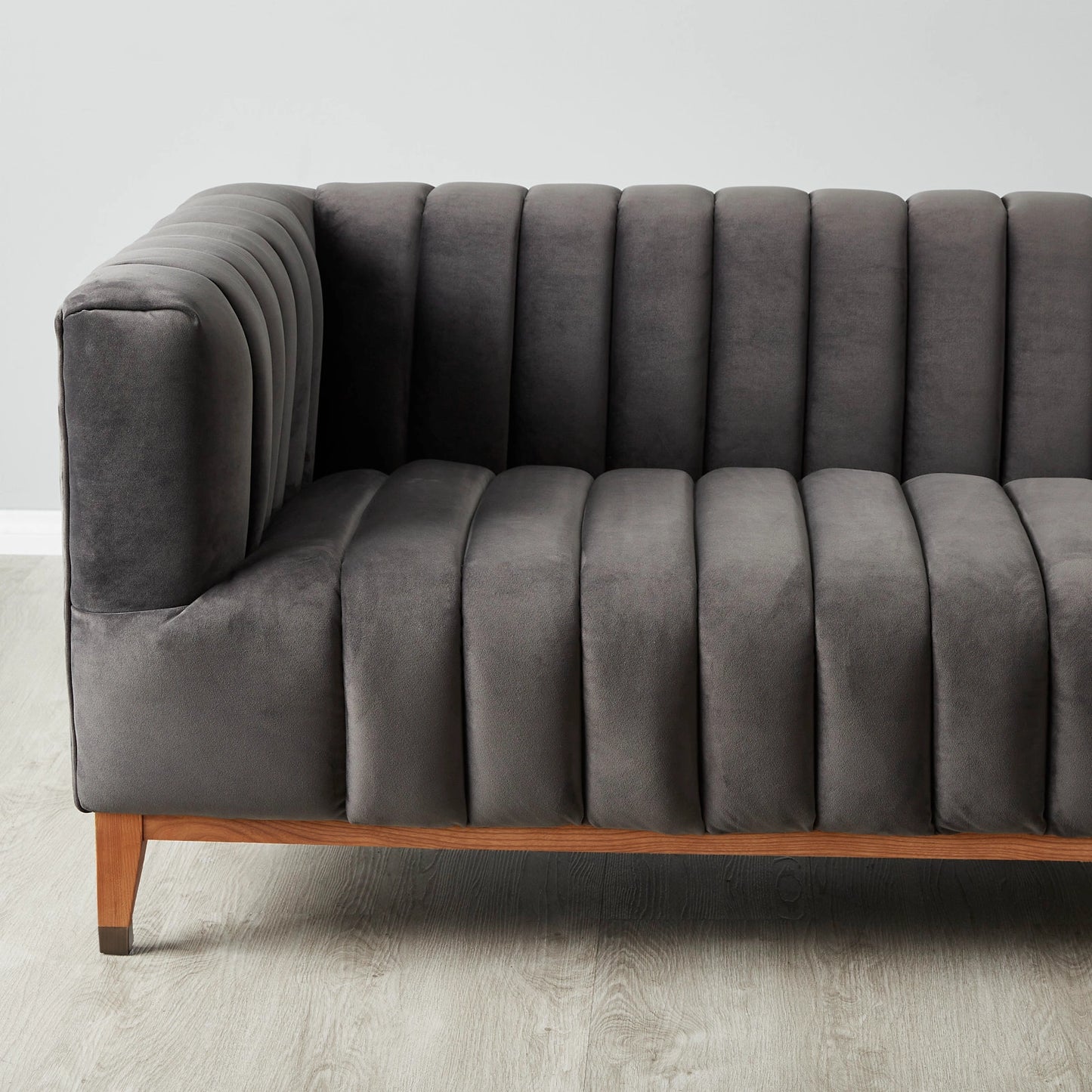 Charcoal Velvet 3-Seater Sofa