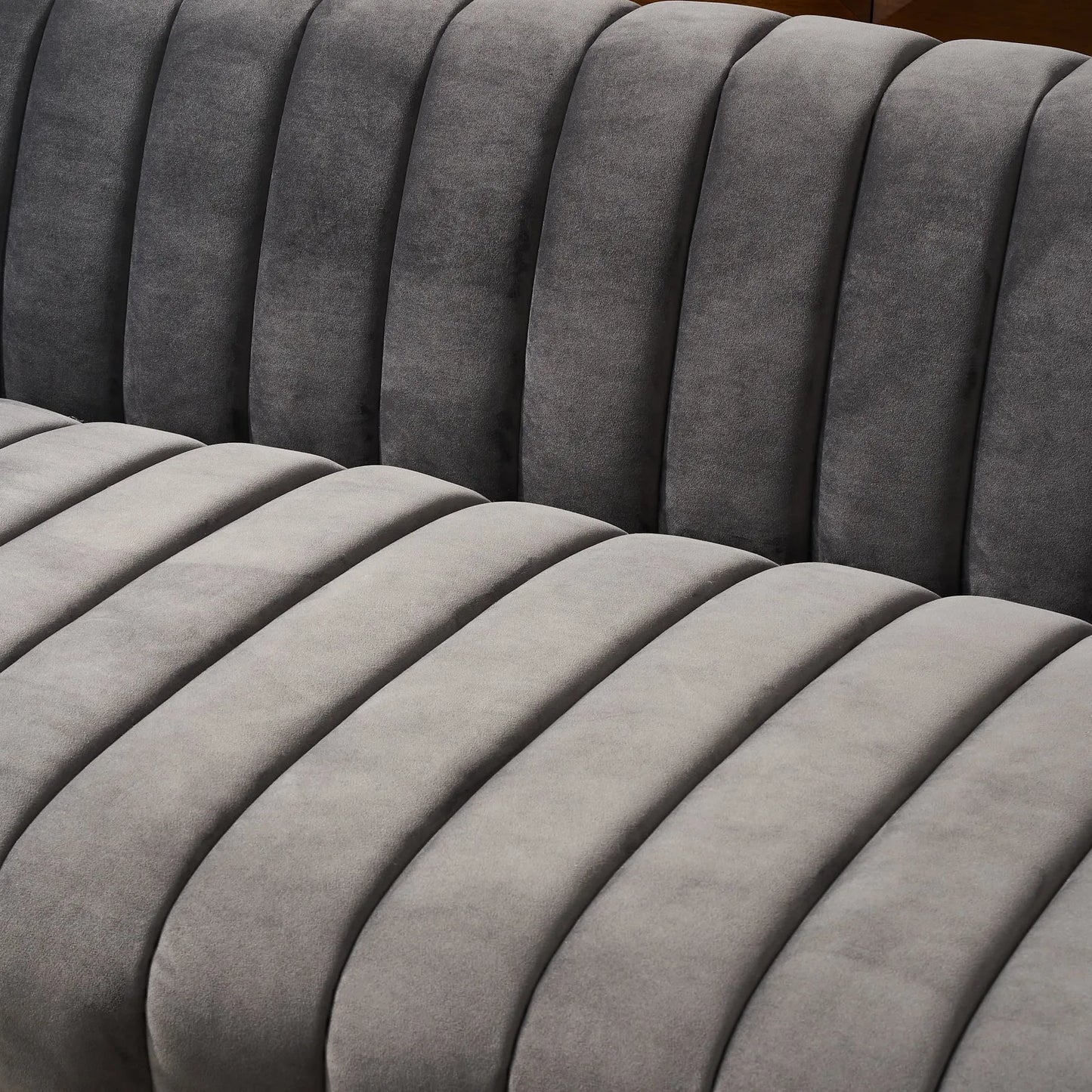 Charcoal Velvet 3-Seater Sofa