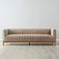 Beige Velvet 3-Seater Sofa