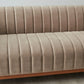 Beige Velvet 3-Seater Sofa