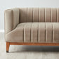 Beige Velvet 3-Seater Sofa