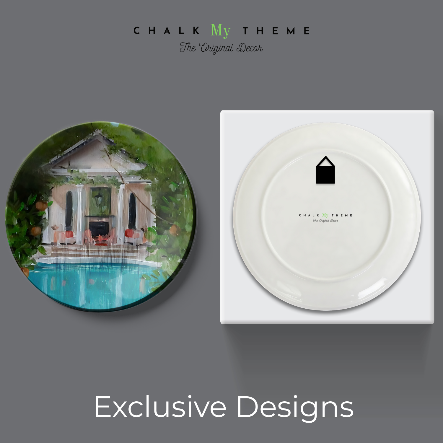 Elegant Set of 3 Home Print Art Wall Plates for home Décor