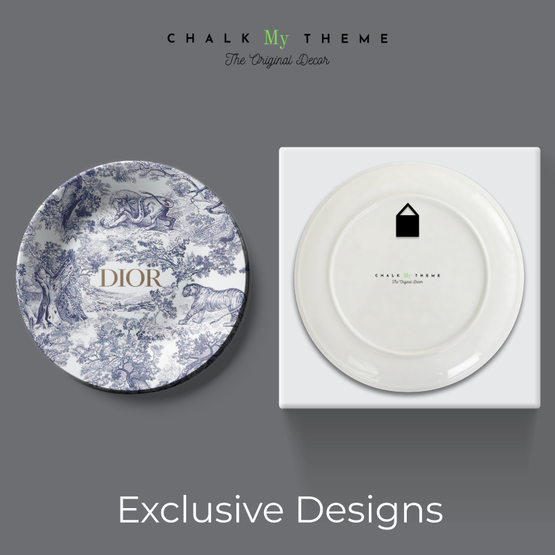 Stylish  dior ceramic hanging plates on wall for home decor