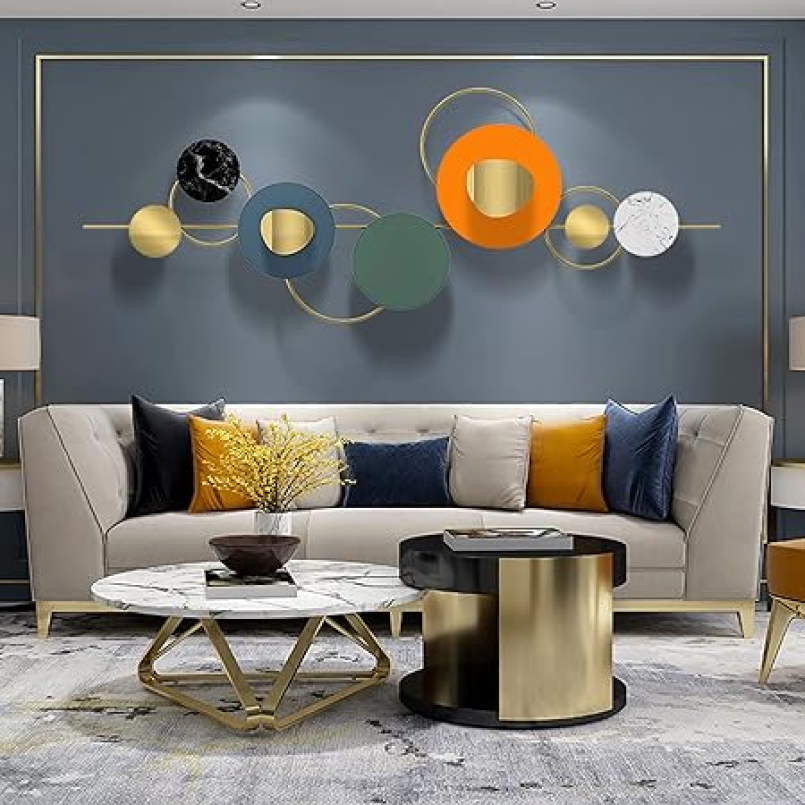 Multicircle Zigzag 3D Luxurious Metal Wall Art