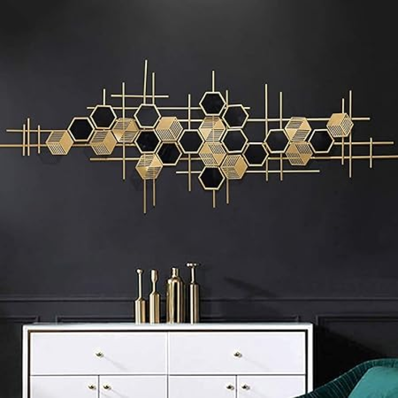 3D Honeycomb Luxurious Metal Wall Art