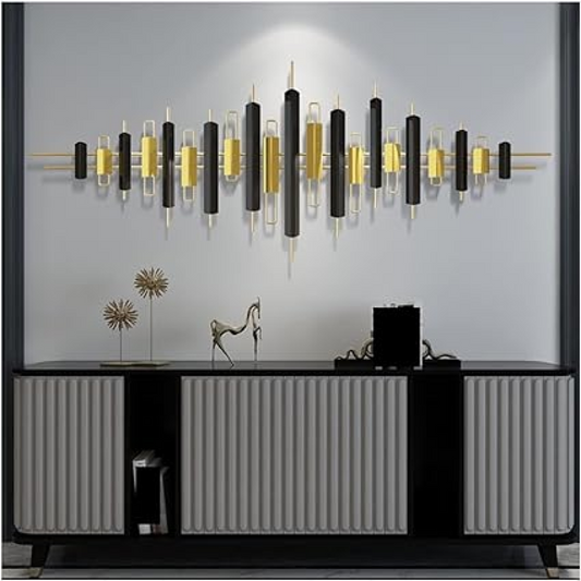 The Golden Metallic Furrow Vertical Metal Wall Art