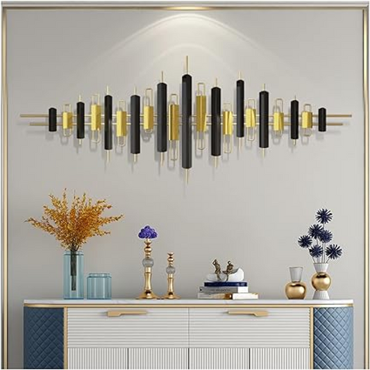 The Golden Metallic Furrow Vertical Metal Wall Art