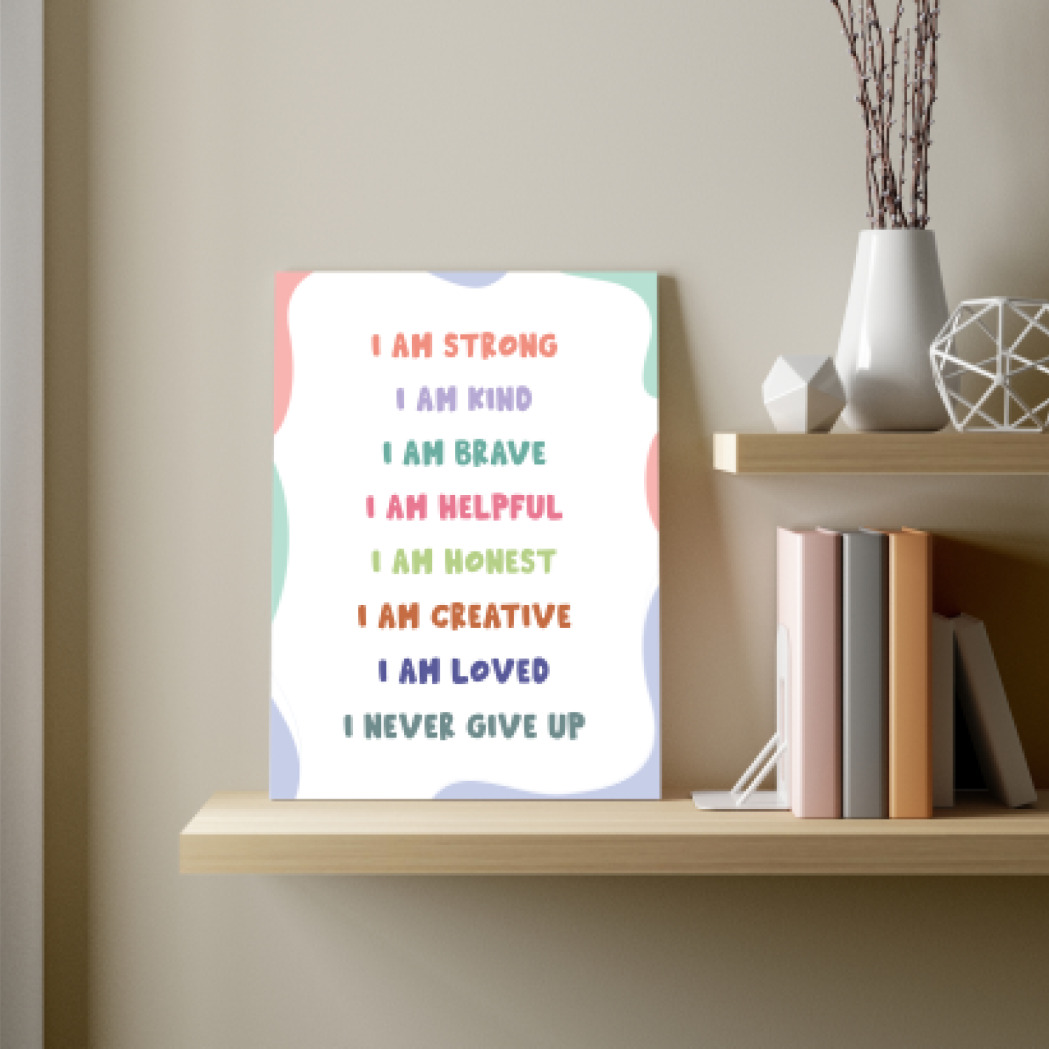 Positive Affirmations Wood Print Wall Art – Chalk My Theme