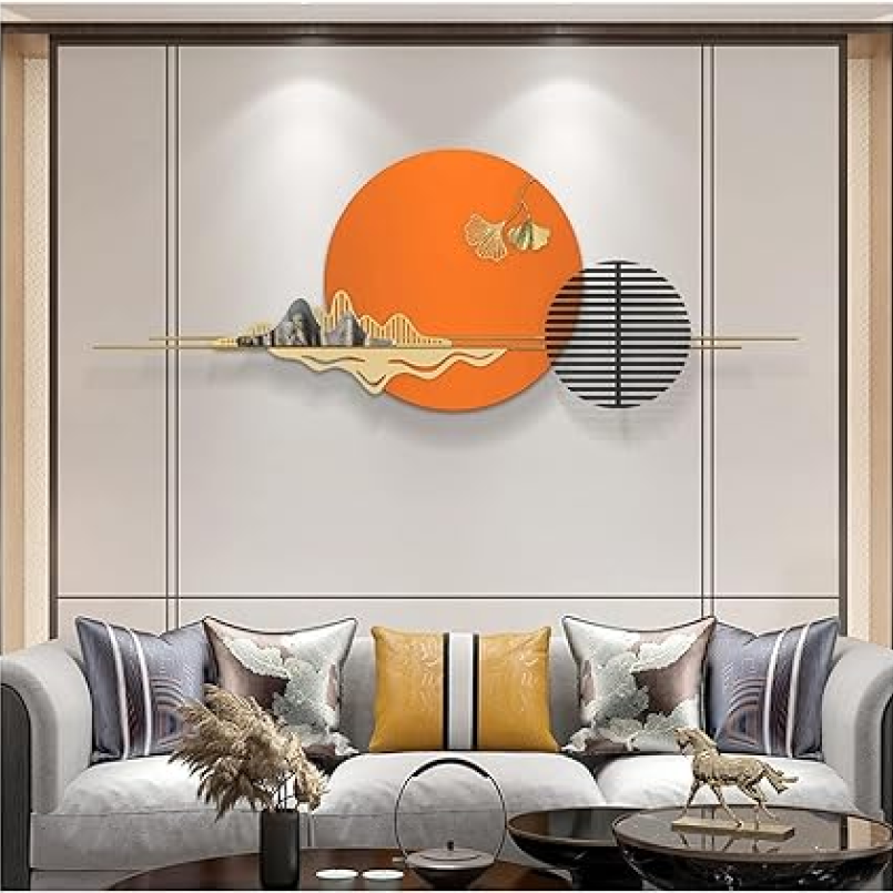 Orange 3D Luxury Interior Metal Wall Art