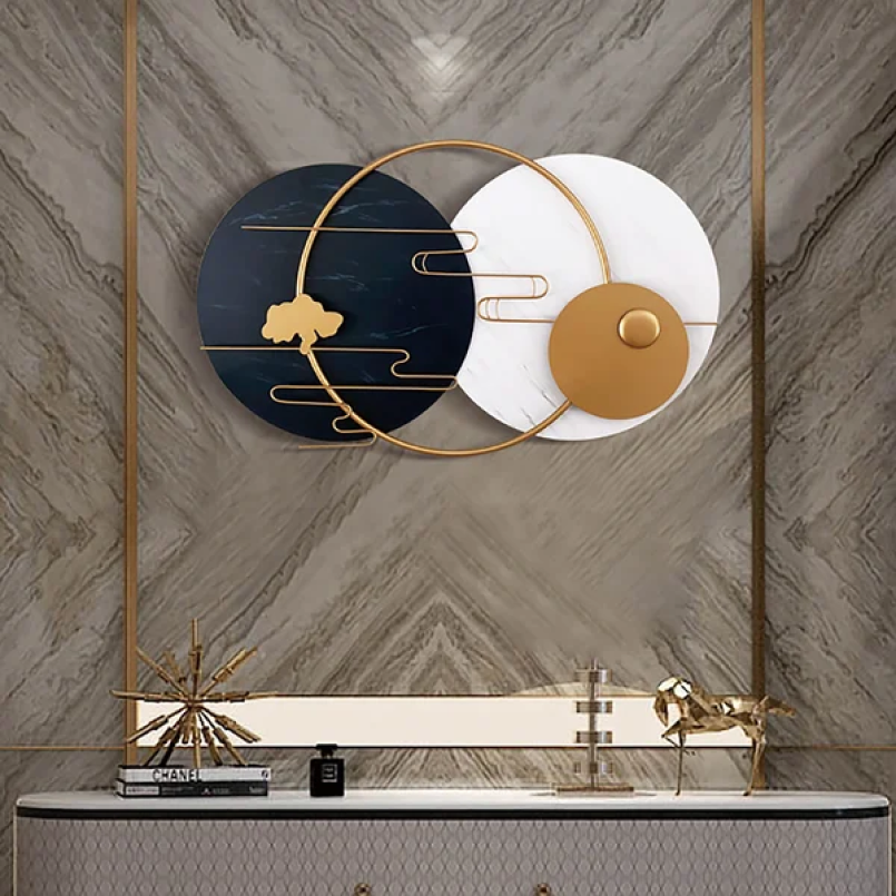 Geometric Classic Round 3D Metal Wall Art