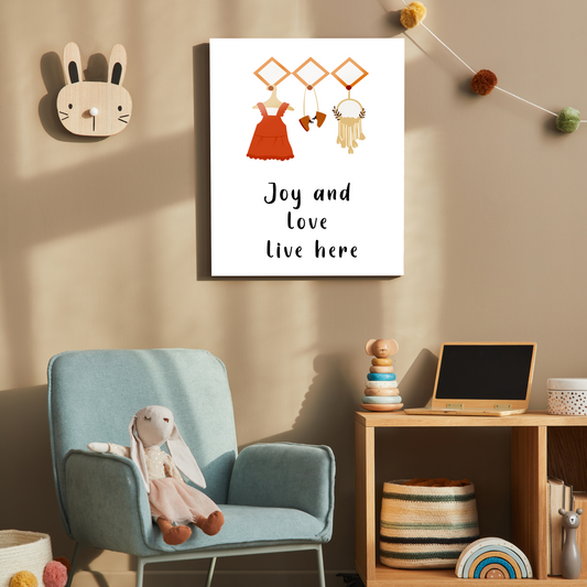 Joy and Love Live Here Wood Print Wall Art