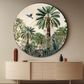 Tropical Natural Round Wood Print Wall Art 24 Inches