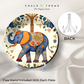 blue ceramic elephant plate wall art