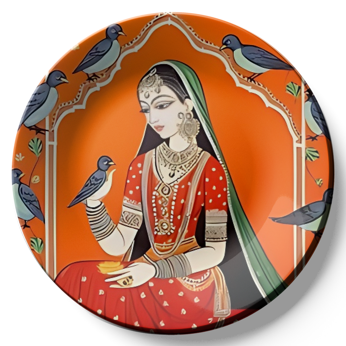 traditional women plate art for decoration