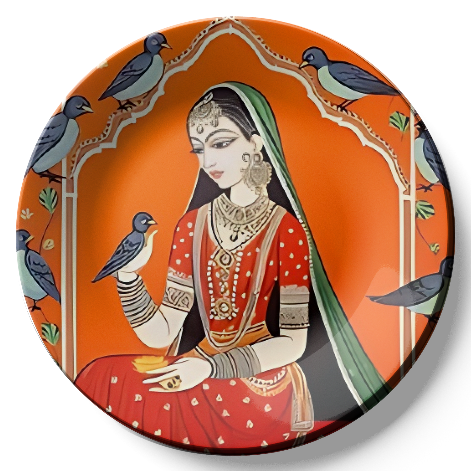 traditional women plate art for decoration