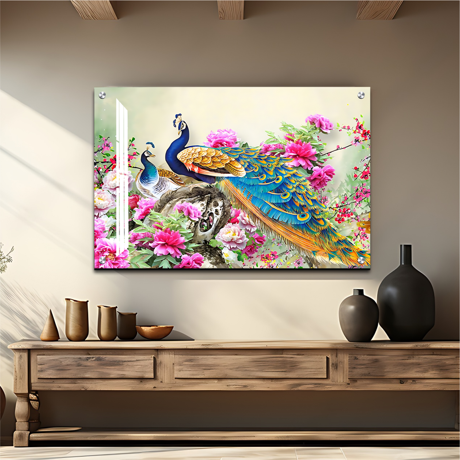 Peacock Good Luck Wall Art Luxury Painting – Chalk My Theme