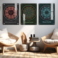 Set of 3 Prosperity & Wealth Yantra Wood Print Wall Art