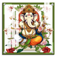 Ganesh Ji With Lotus Colorful Wood Print Wall Art