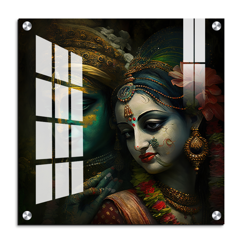 Radha Krishna Wood Print Wall Art